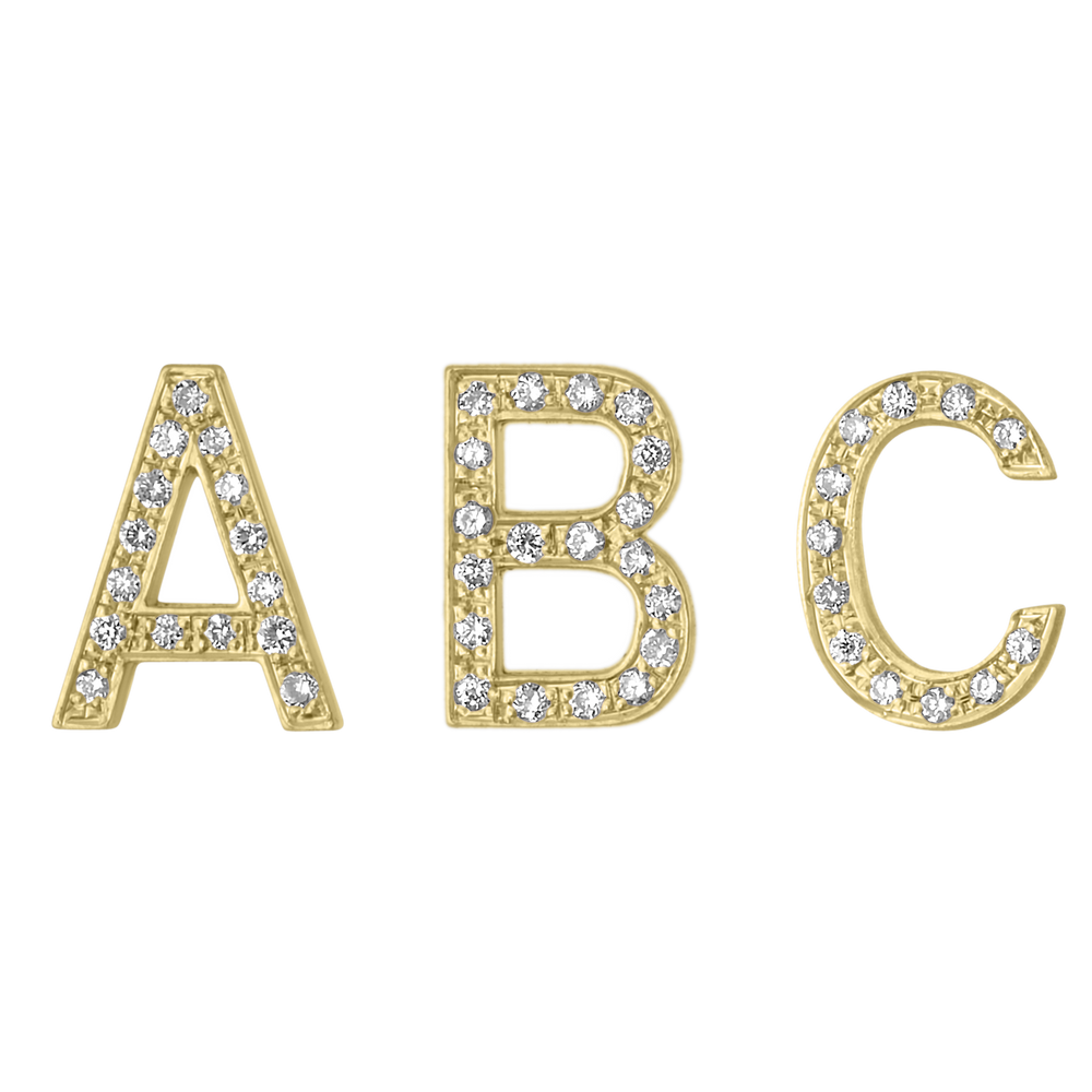 Mini Pave Letter Charm