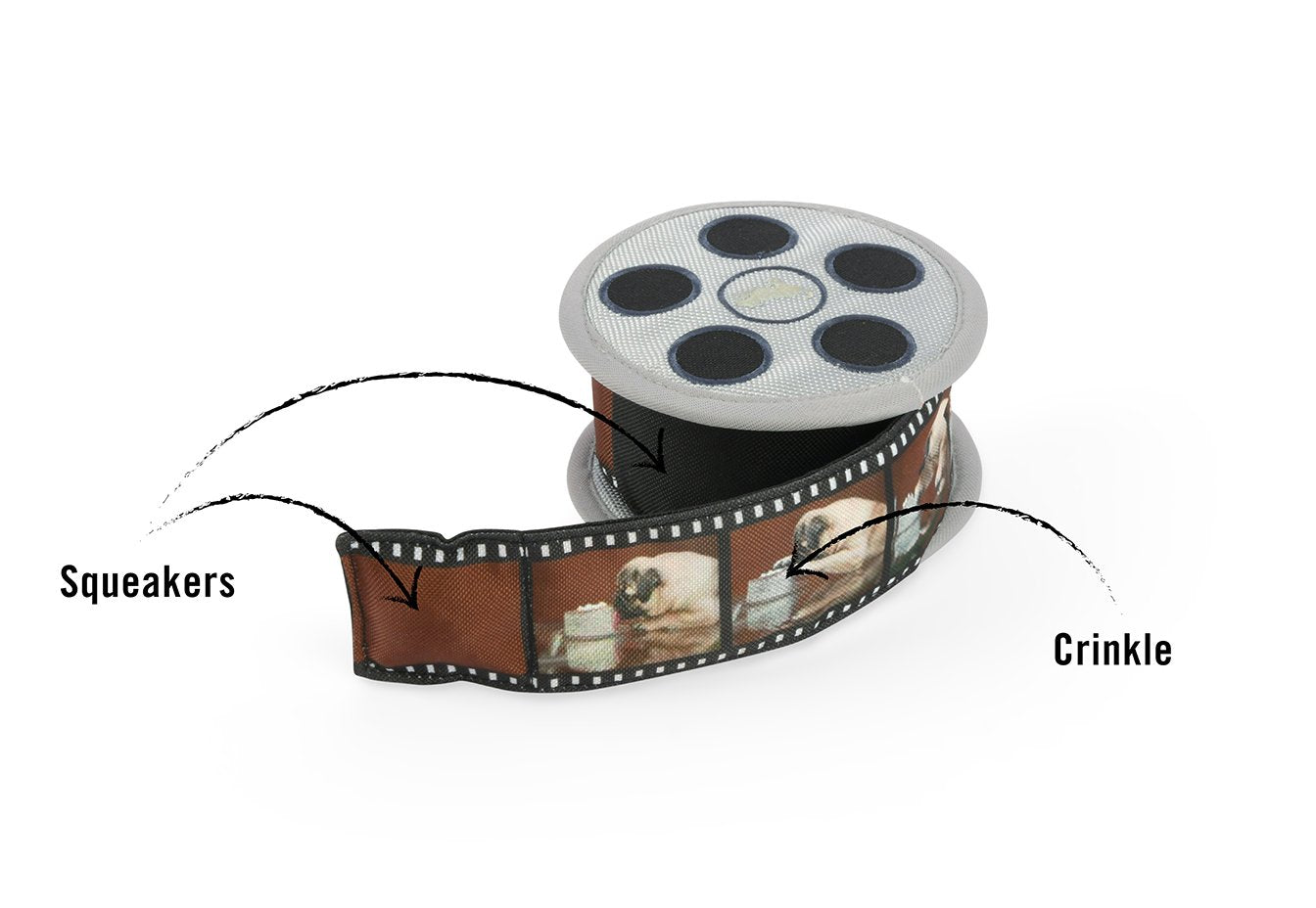 Hollywoof Movie Reel Plush Dog Toy