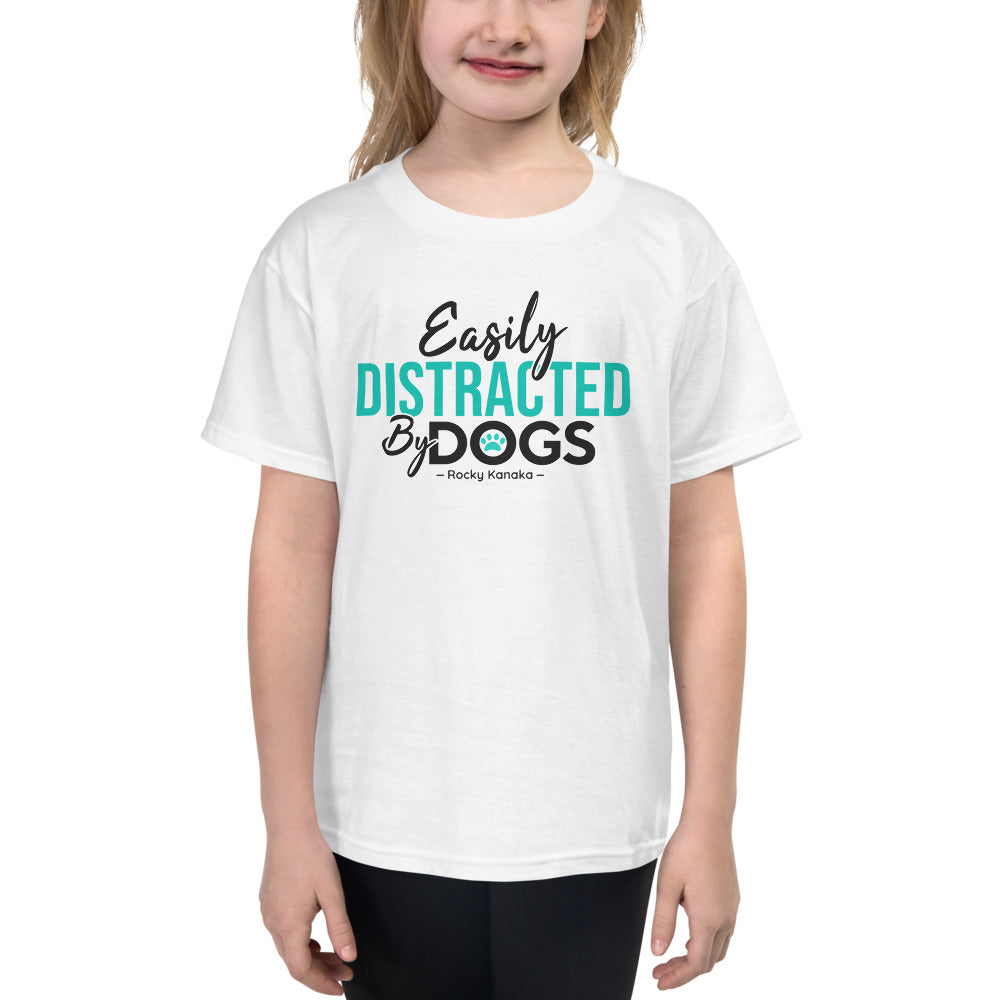 Easily Distracted: Youth Short Sleeve T-Shirt Turquoise
