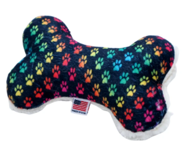 Rainbow Paw Bone Shape Dog Toys with Squeaker