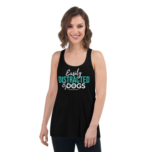 Easily Distracted:  Women's Flowy Racerback Tank Turquoise