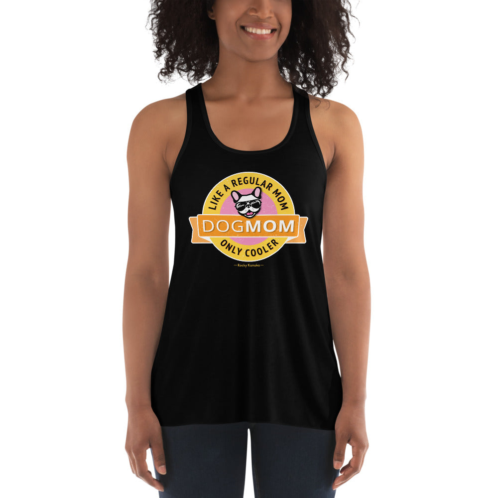 Dog Mom: Women's Flowy Racerback Tank