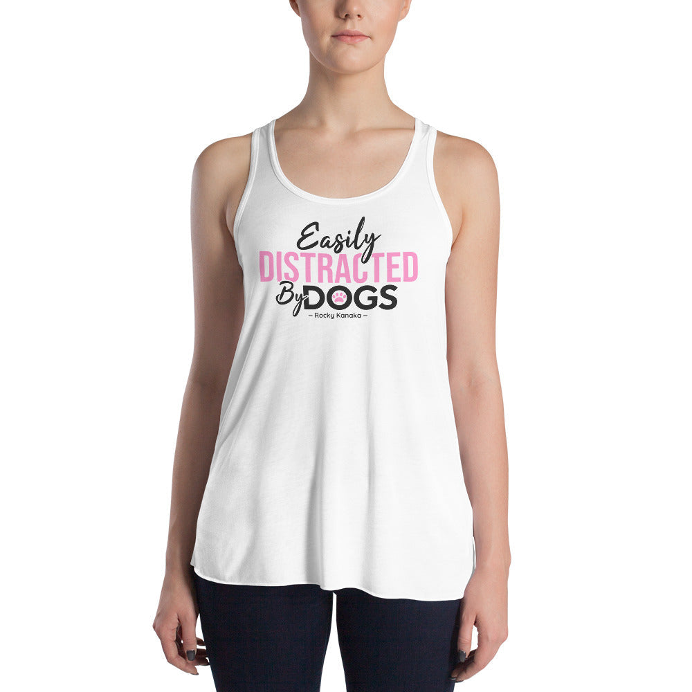 Easily Distracted:  Women's Flowy Racerback Tank Pink