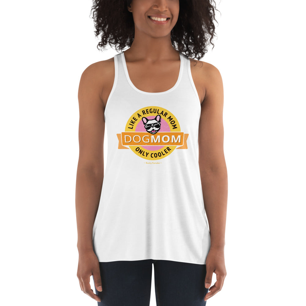 Dog Mom: Women's Flowy Racerback Tank