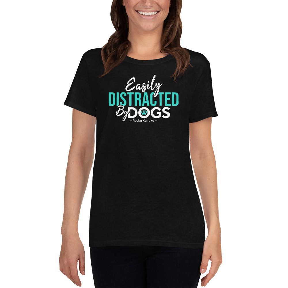 Easily Distracted:  Women's short sleeve t-shirt Turquoise