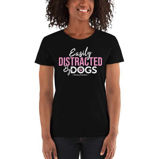 Easily Distracted:  Women's short sleeve t-shirt Pink