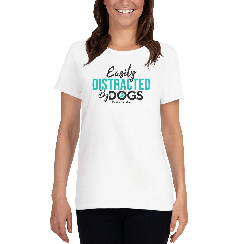 Easily Distracted:  Women's short sleeve t-shirt Turquoise