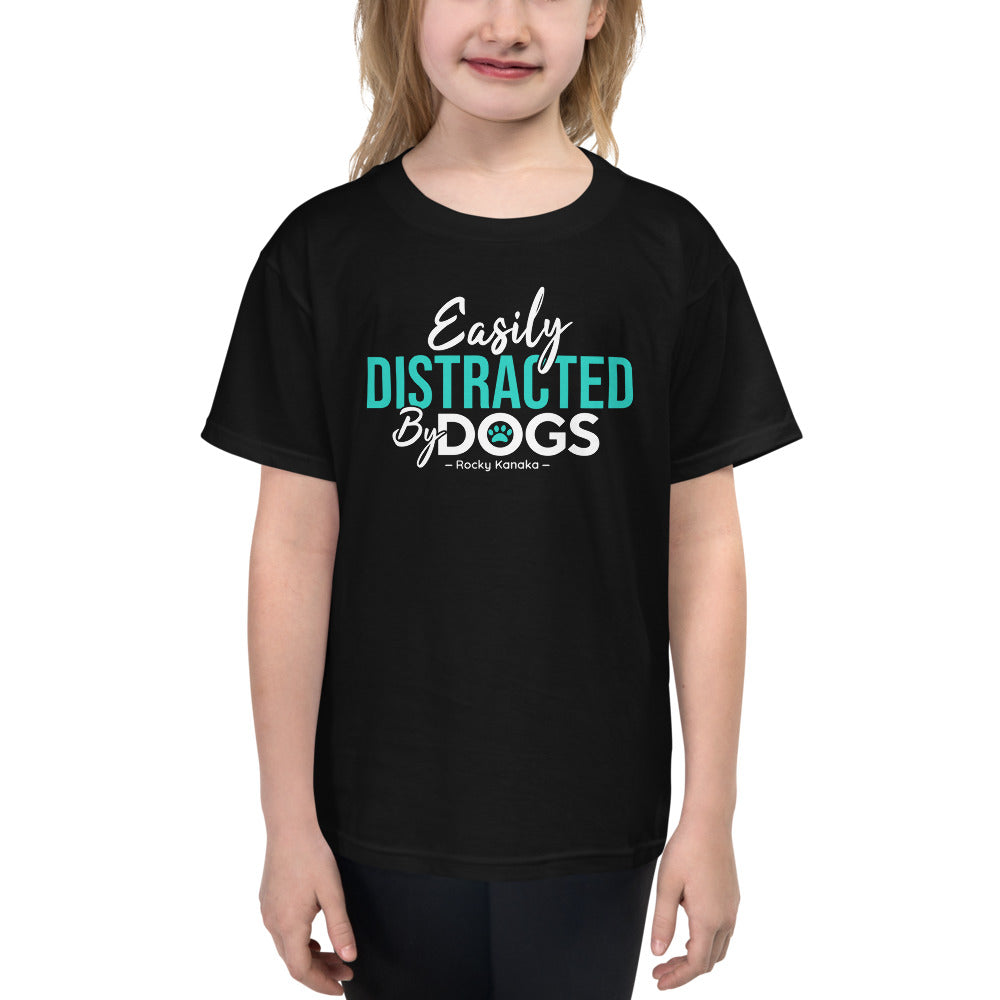 Easily Distracted:  Youth Short Sleeve T-Shirt Turquoise